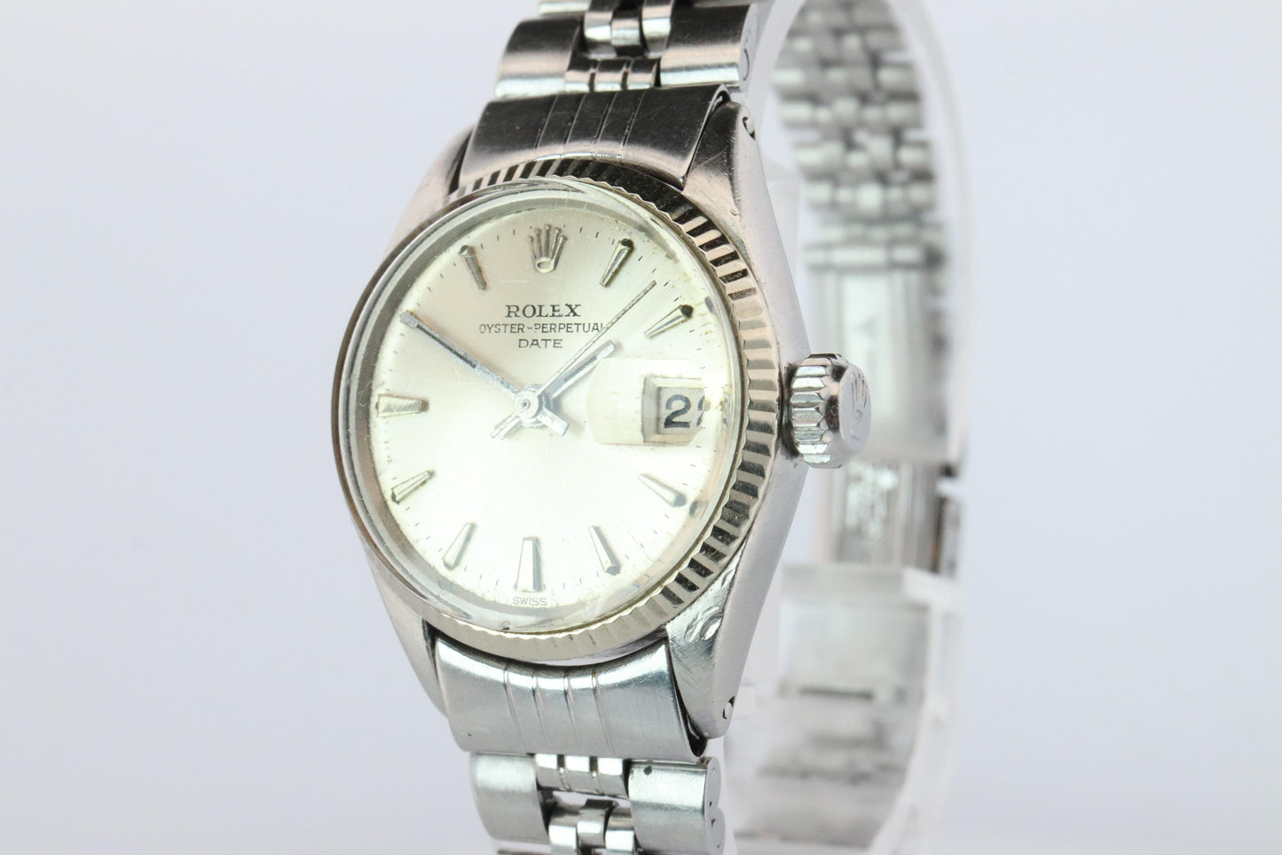 Genuine Rolex 6517 Oyster Perpetual Watch. Ladies ROLEX Automatic WG Bezel.