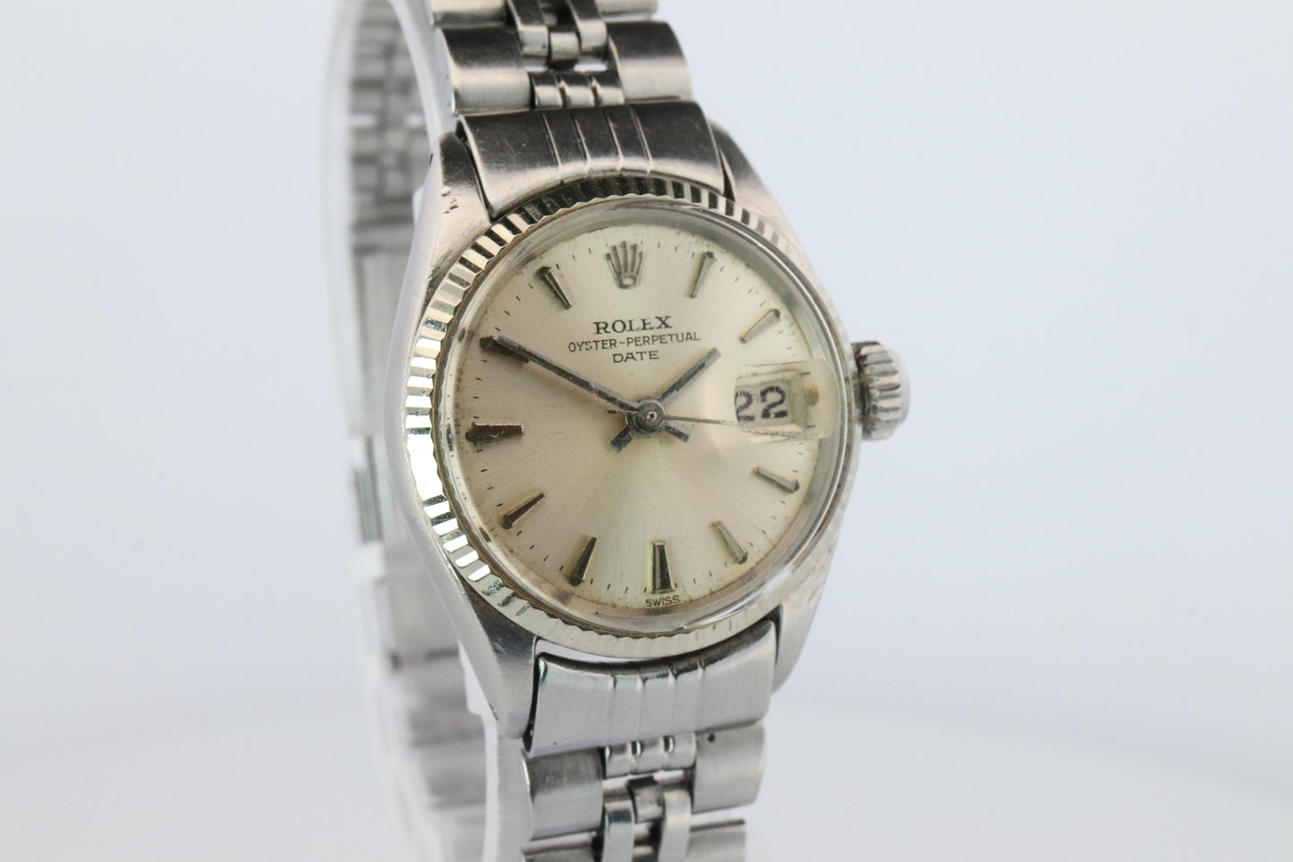 Genuine Rolex 6517 Oyster Perpetual Watch. Ladies ROLEX Automatic WG Bezel.