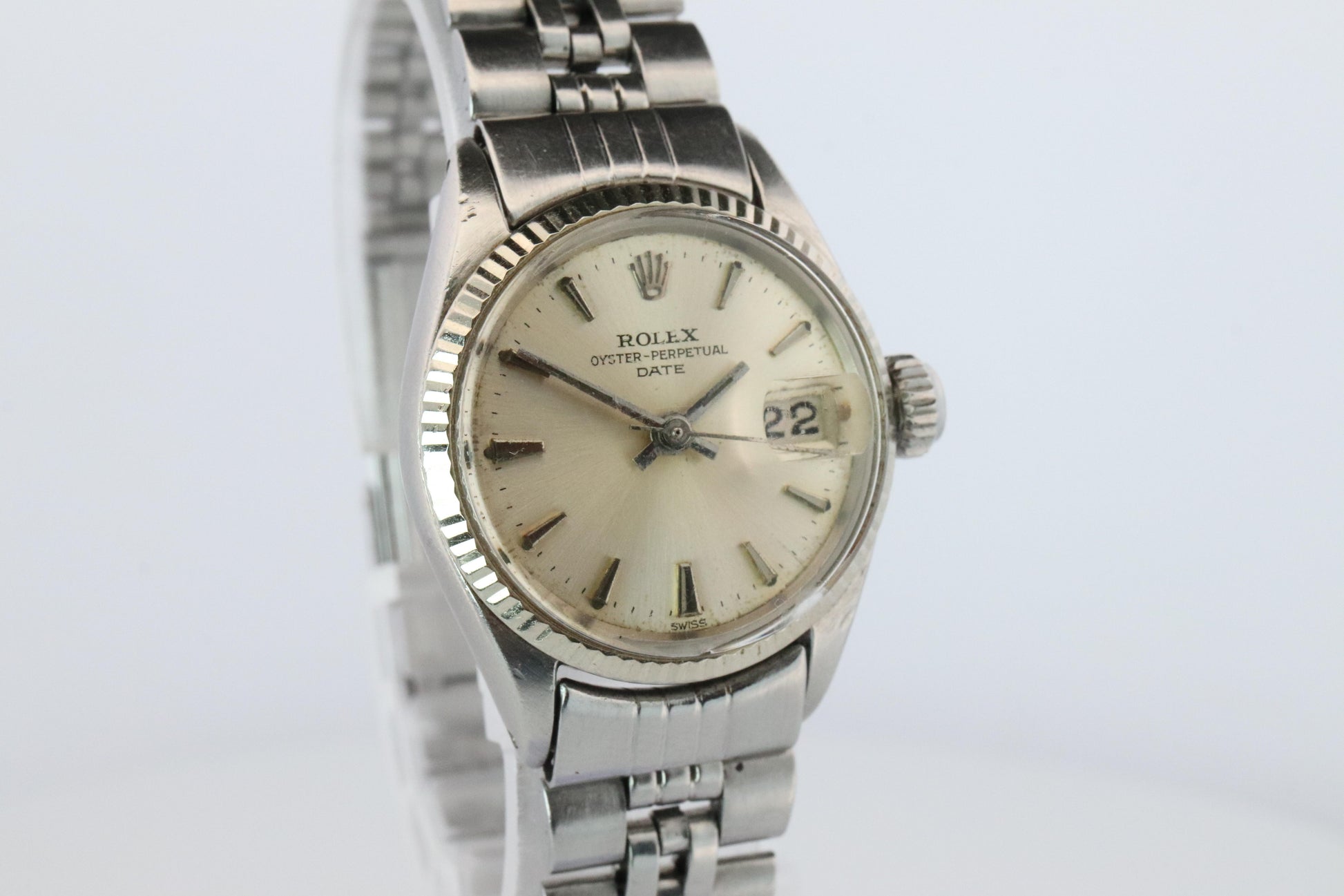 Genuine Rolex 6517 Oyster Perpetual Watch. Ladies ROLEX Automatic WG Bezel.