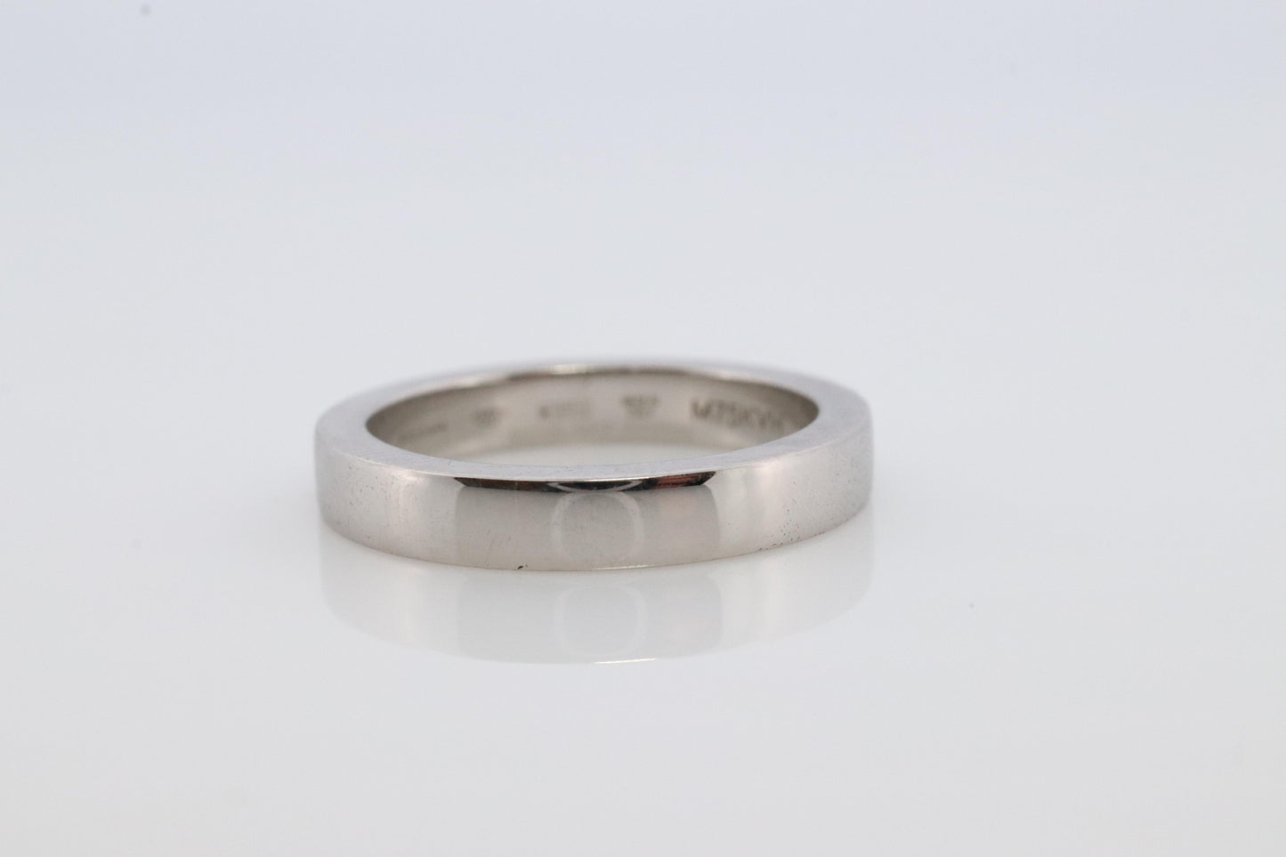 Bvlgari Ring. Bulgari Marry ME Platinum plain Band Pt950 Flat Genuine Bvlgari