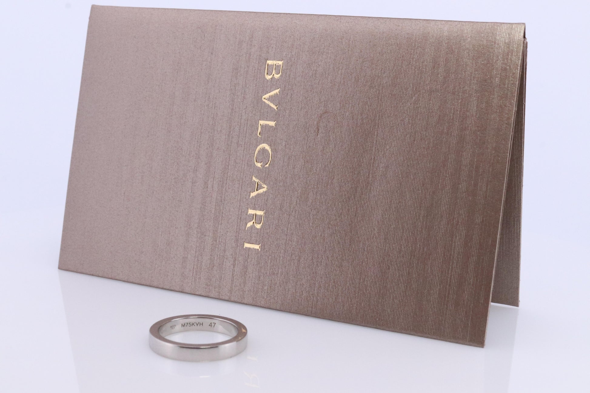 Bvlgari Ring. Bulgari Marry ME Platinum plain Band Pt950 Flat Genuine Bvlgari