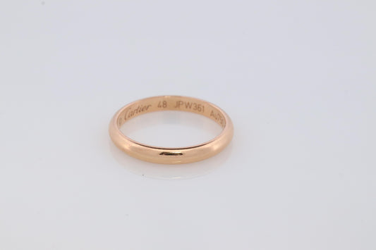 CARTIER 18k 750 Yellow Gold Ring. Cartier 2.5mm 18k wedding band.