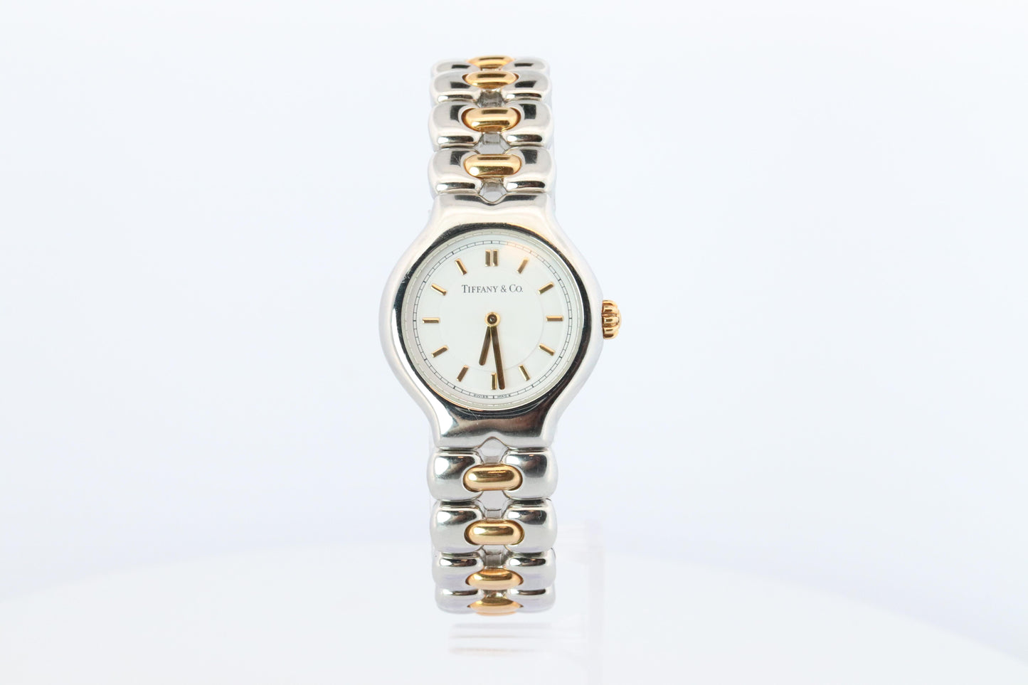 Tiffany and Co Watch. 18k Tiffany Tesoro Stainless Steel Ladies 25mm Wristwatch