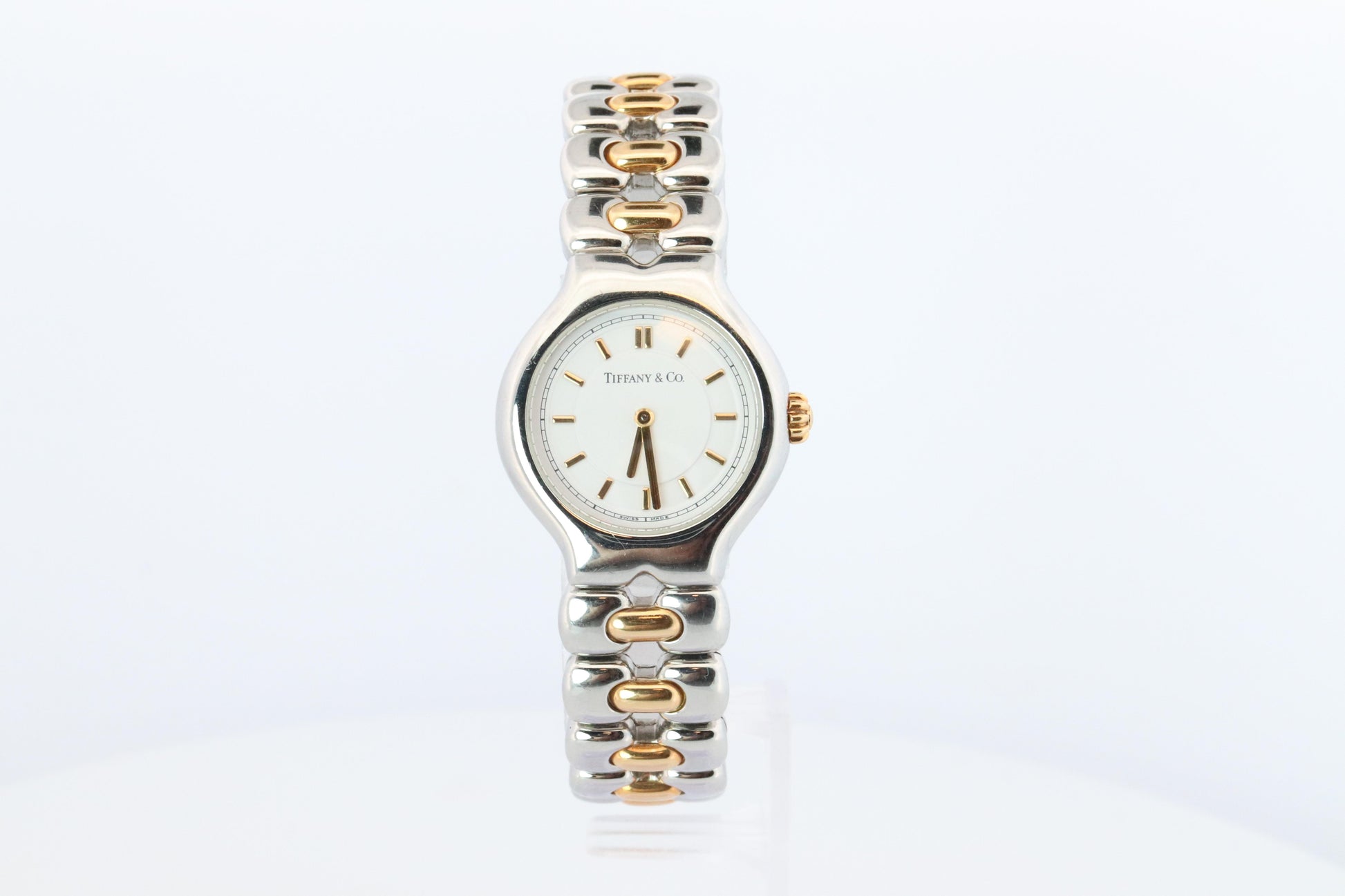 Tiffany and Co Watch. 18k Tiffany Tesoro Stainless Steel Ladies 25mm Wristwatch