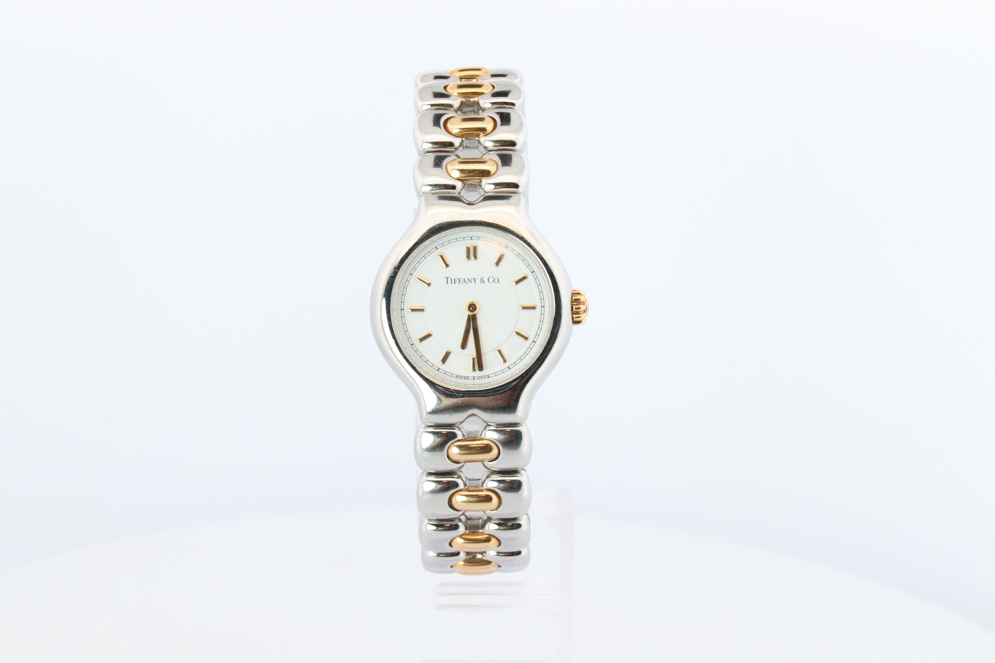 Tiffany and Co Watch. 18k Tiffany Tesoro Stainless Steel Ladies 25mm Wristwatch