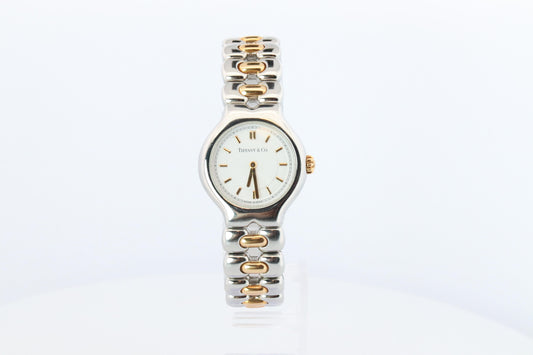 Tiffany and Co Watch. 18k Tiffany Tesoro Stainless Steel Ladies 25mm Wristwatch