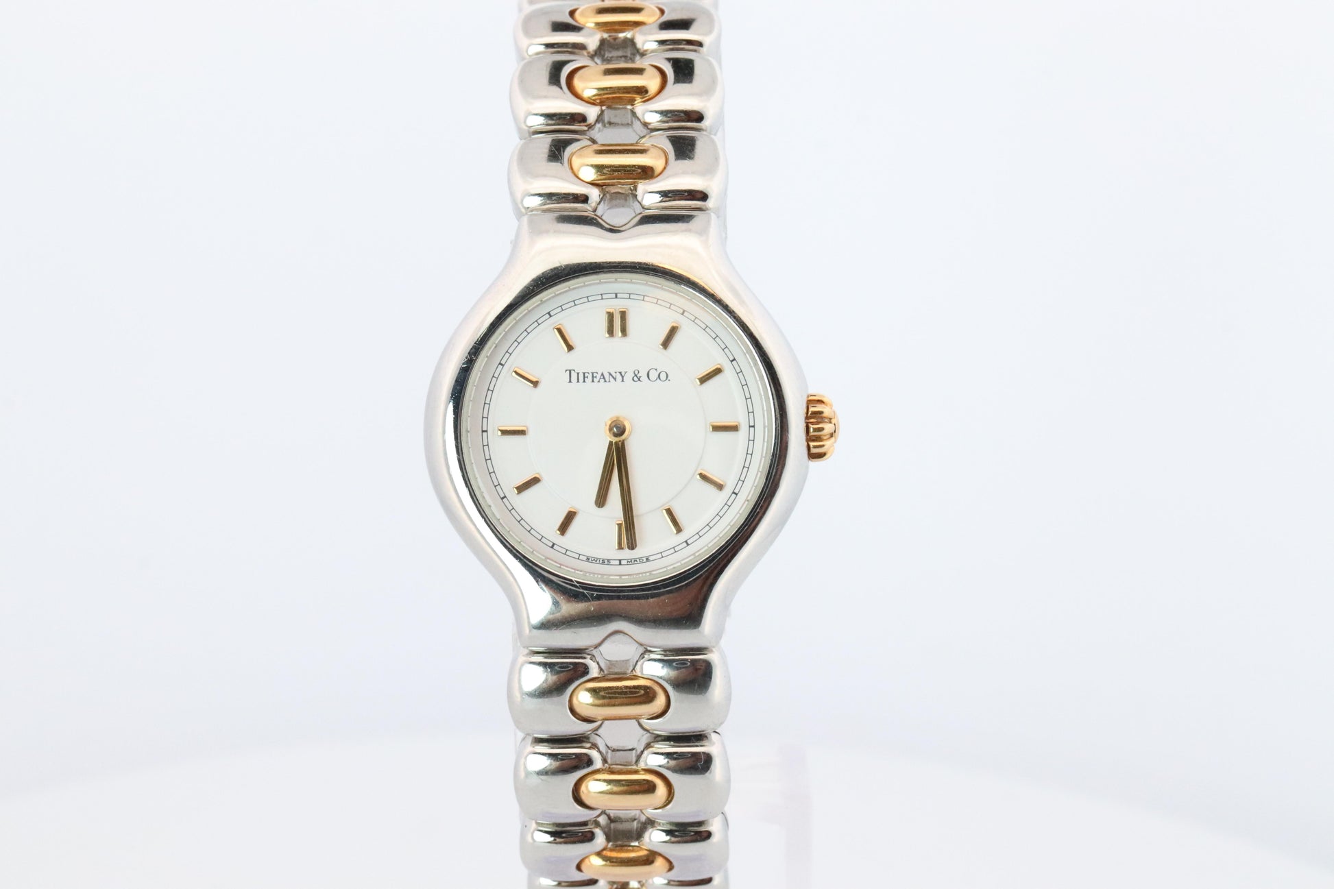Tiffany and Co Watch. 18k Tiffany Tesoro Stainless Steel Ladies 25mm Wristwatch