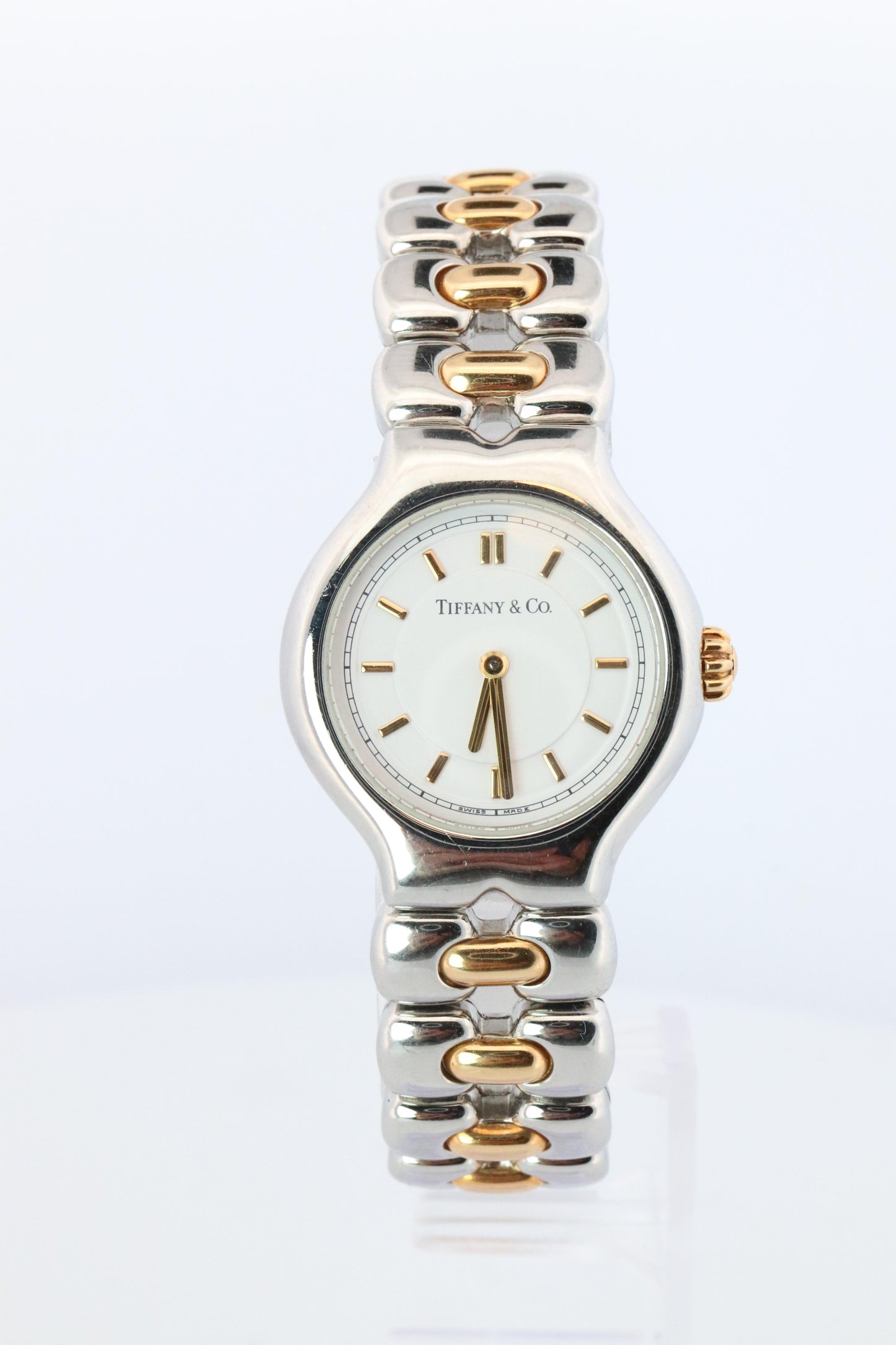 Tiffany and Co Watch. 18k Tiffany Tesoro Stainless Steel Ladies 25mm Wristwatch