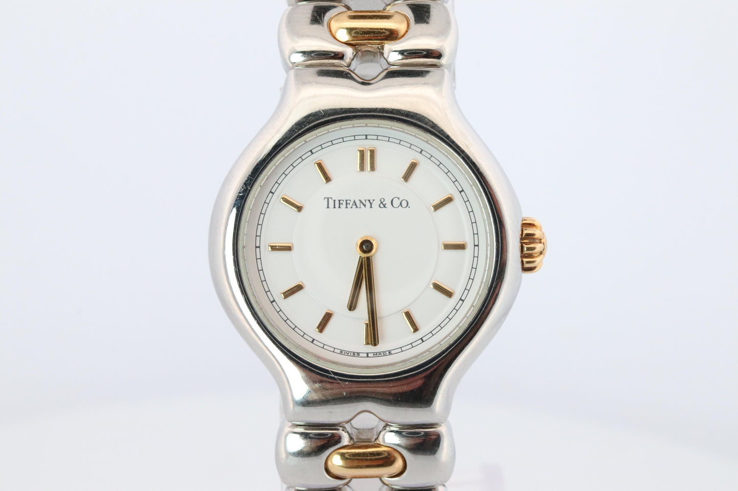 Tiffany and Co Watch. 18k Tiffany Tesoro Stainless Steel Ladies 25mm Wristwatch