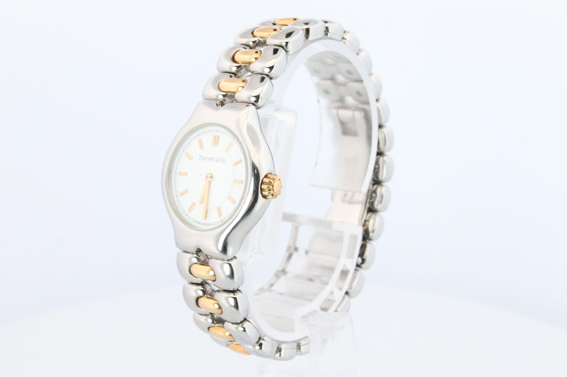 Tiffany and Co Watch. 18k Tiffany Tesoro Stainless Steel Ladies 25mm Wristwatch