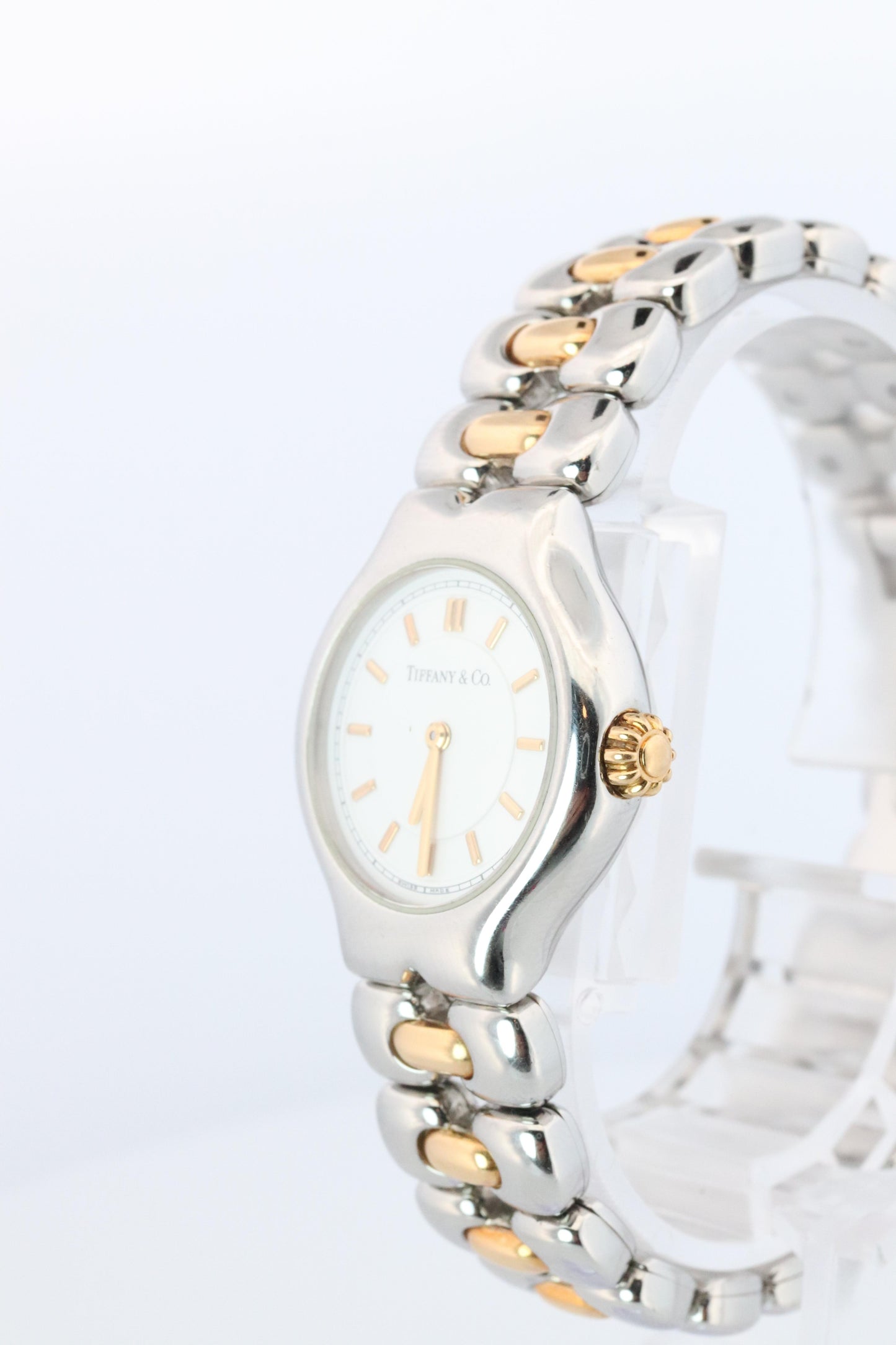 Tiffany and Co Watch. 18k Tiffany Tesoro Stainless Steel Ladies 25mm Wristwatch
