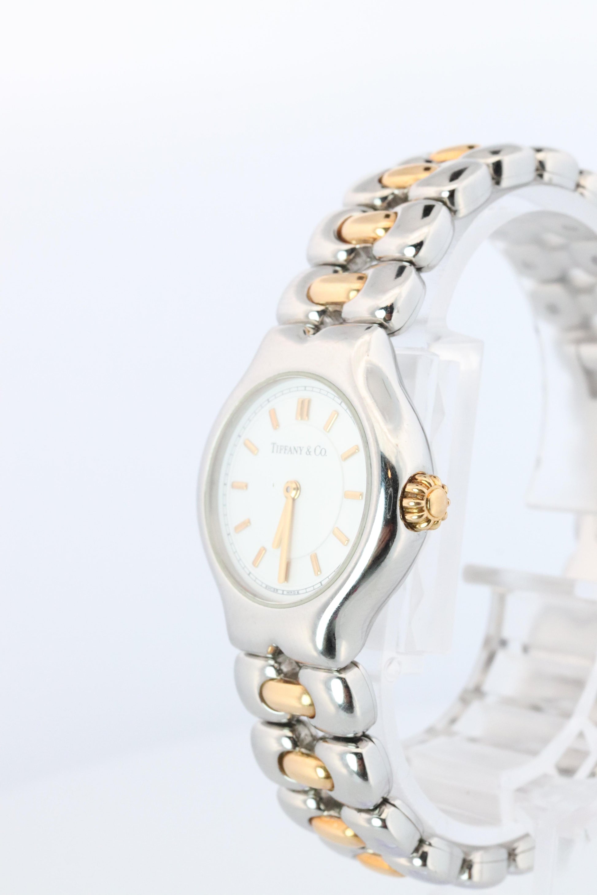 Tiffany and Co Watch. 18k Tiffany Tesoro Stainless Steel Ladies 25mm Wristwatch