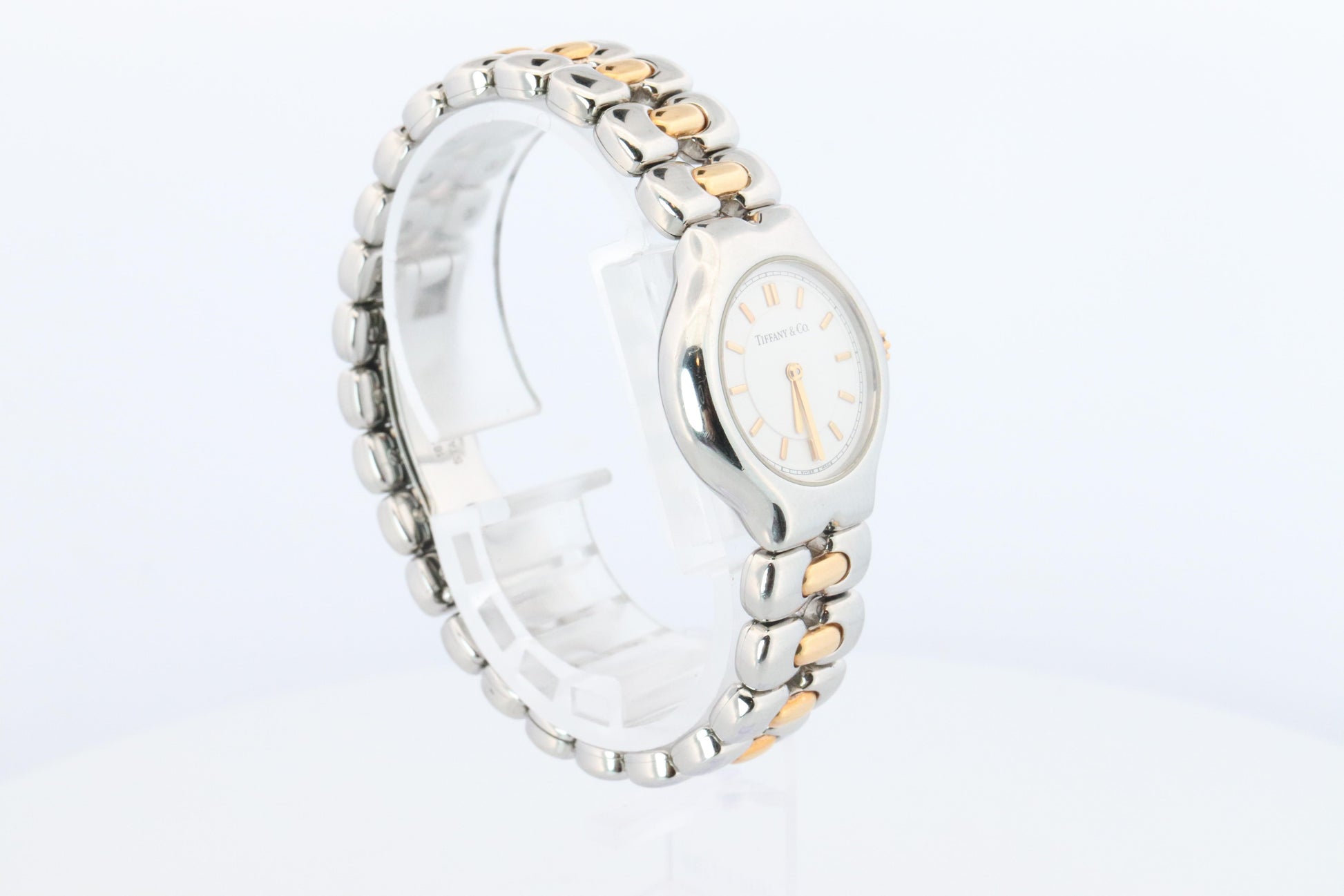 Tiffany and Co Watch. 18k Tiffany Tesoro Stainless Steel Ladies 25mm Wristwatch