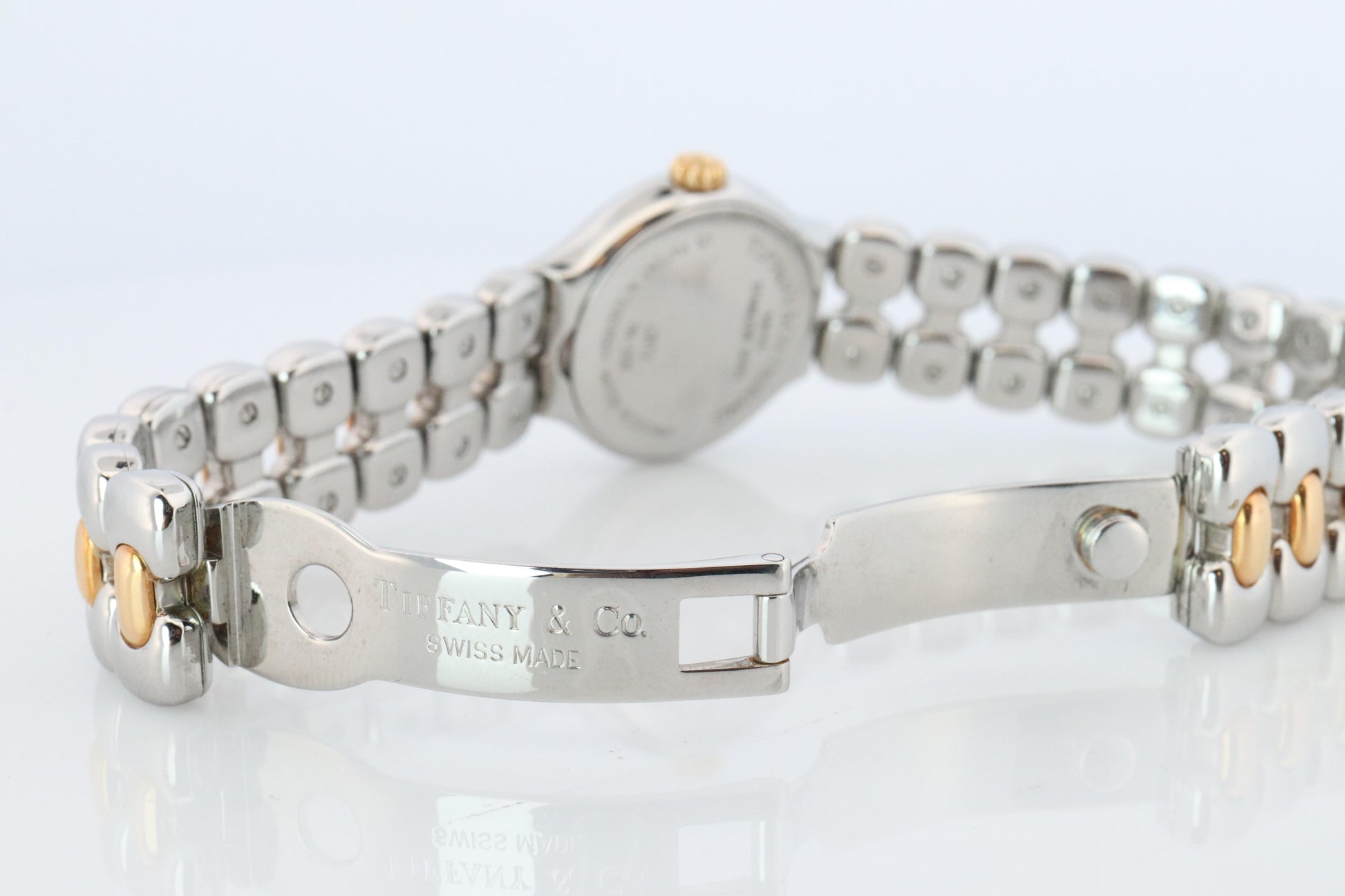 Tiffany and Co Watch. 18k Tiffany Tesoro Stainless Steel Ladies 25mm Wristwatch