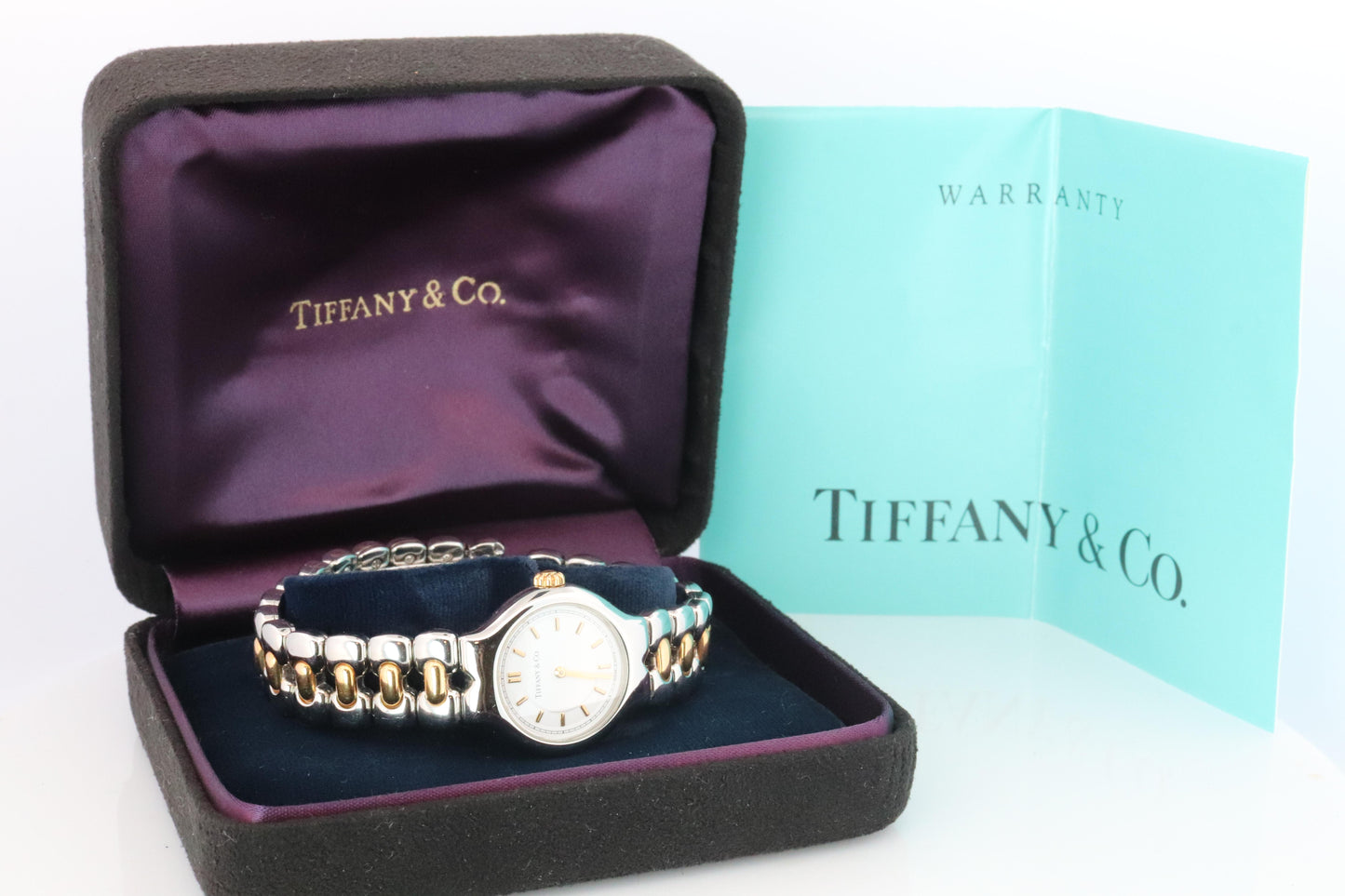 Tiffany and Co Watch. 18k Tiffany Tesoro Stainless Steel Ladies 25mm Wristwatch
