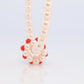 Tasaki Necklace. 18k Tasaki Pearl and Coral Bead Strand Necklace.