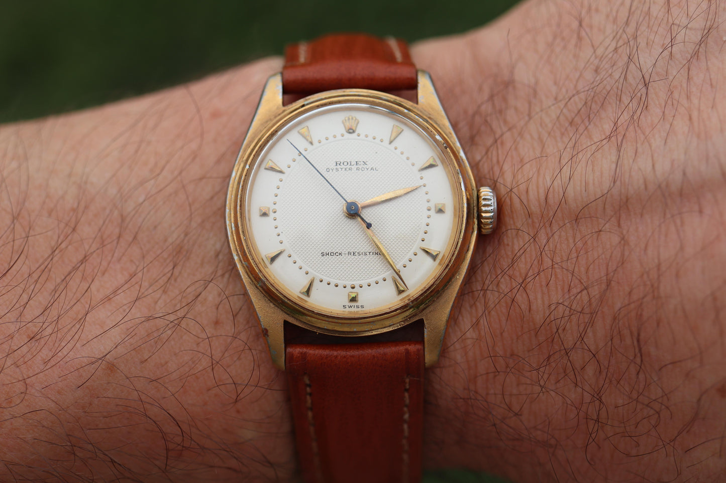 ROLEX Watch. Rolex ref. 6144 1950s Stainless Steel Mens Rolex watch.