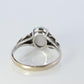 14k Gray Star Sapphire Natural Oval Cabochon ring. Gray Sapphire Diamond ring.