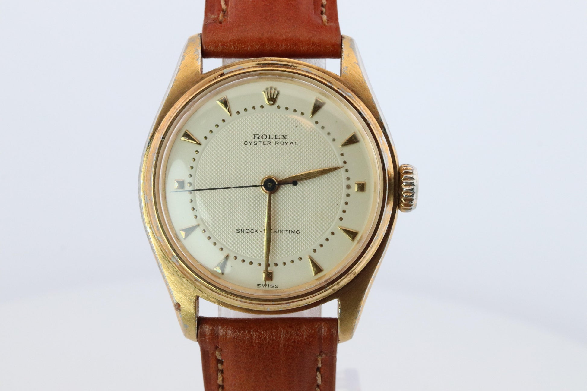 ROLEX Watch. Rolex ref. 6144 1950s Stainless Steel Mens Rolex watch.