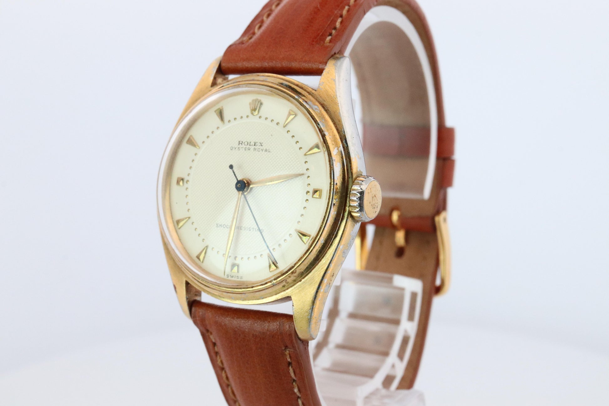 ROLEX Watch. Rolex ref. 6144 1950s Stainless Steel Mens Rolex watch.