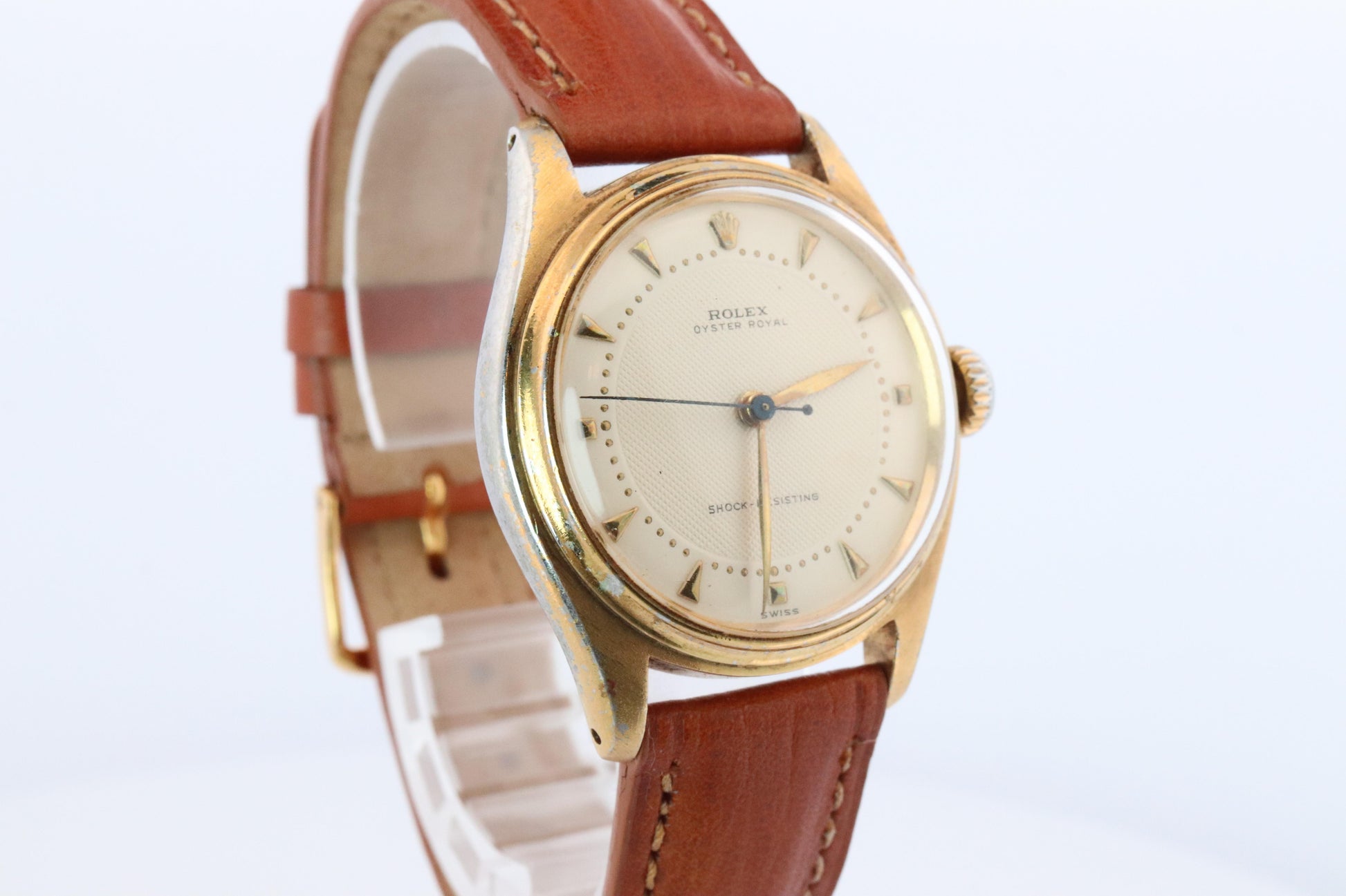 ROLEX Watch. Rolex ref. 6144 1950s Stainless Steel Mens Rolex watch.