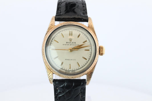 Vintage Rolex Watch. ROLEX Oyster SPEEDKING 4220 SS and 9k Bezel. Engraved