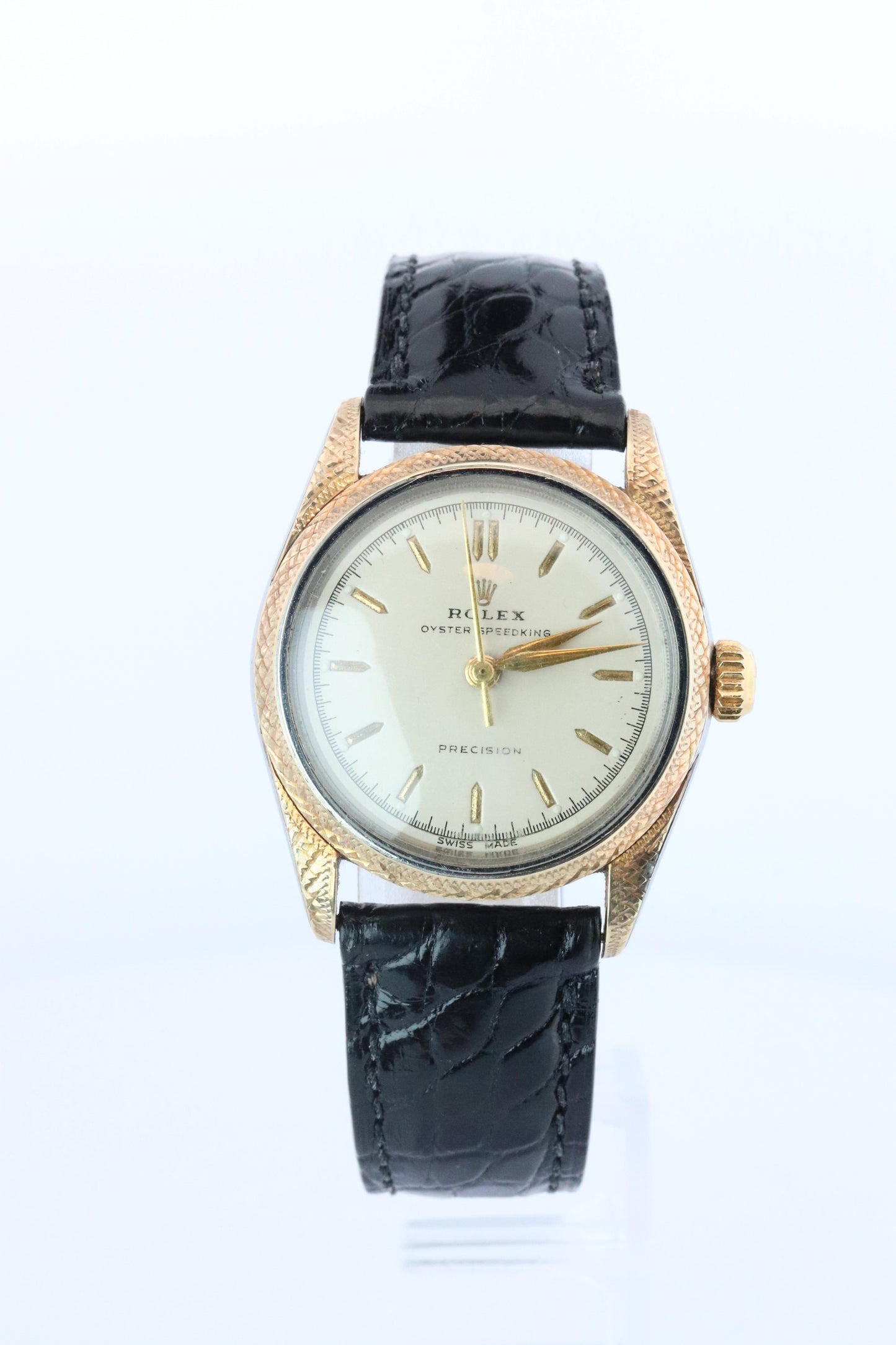 Vintage Rolex Watch. ROLEX Oyster SPEEDKING 4220 SS and 9k Bezel. Engraved