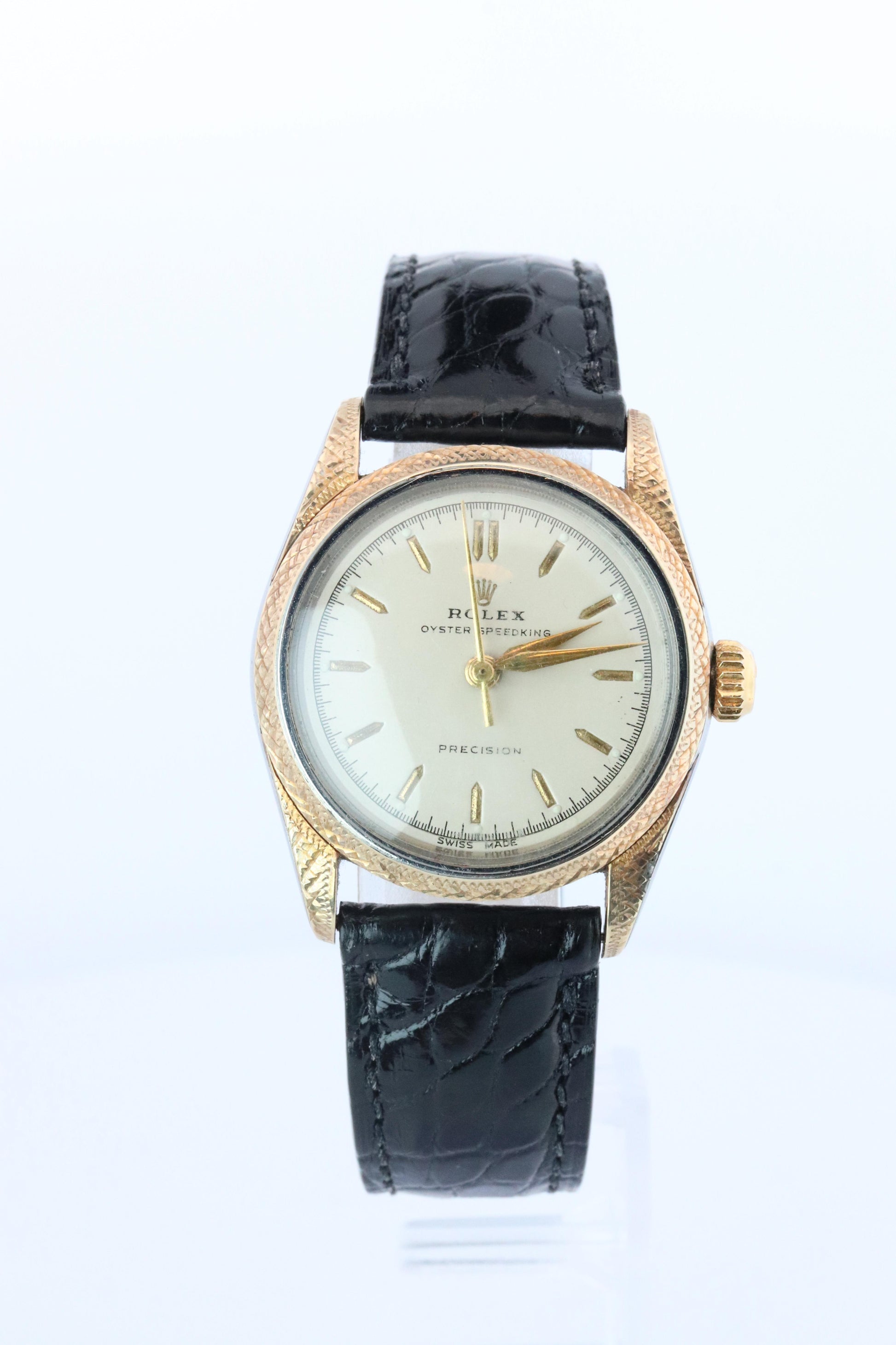 Vintage Rolex Watch. ROLEX Oyster SPEEDKING 4220 SS and 9k Bezel. Engraved