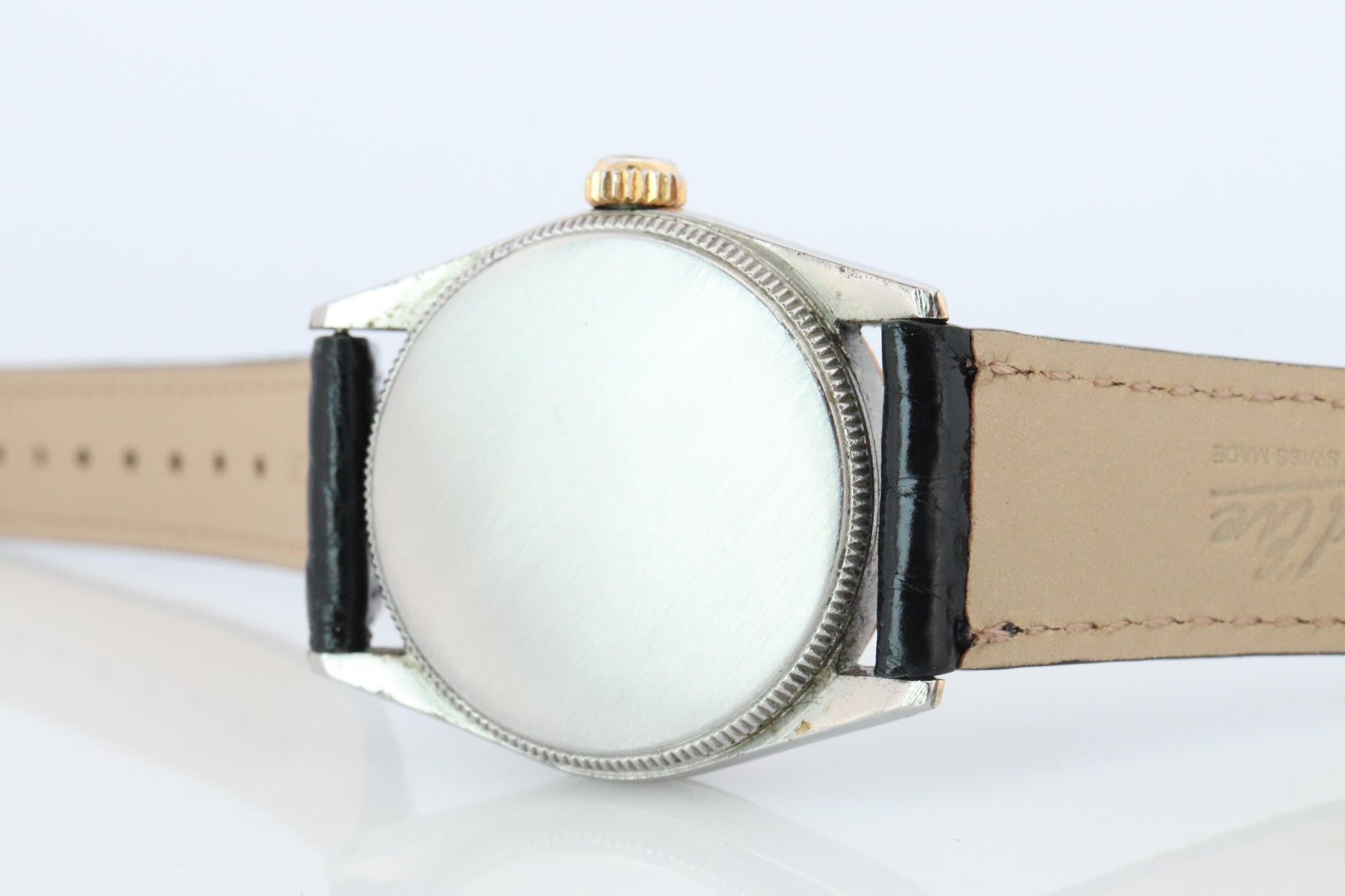 Vintage Rolex Watch. ROLEX Oyster SPEEDKING 4220 SS and 9k Bezel. Engraved