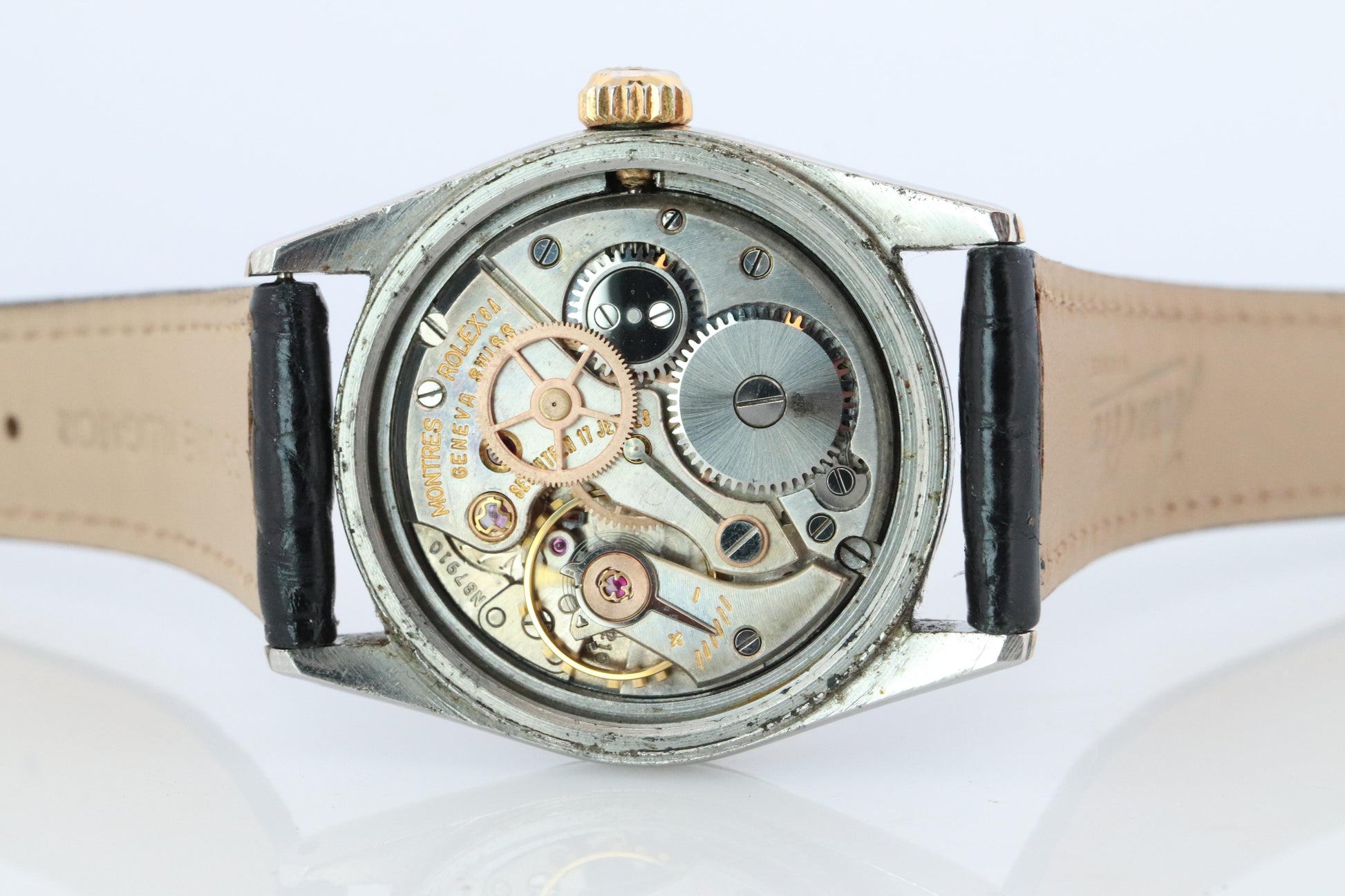 Vintage Rolex Watch. ROLEX Oyster SPEEDKING 4220 SS and 9k Bezel. Engraved