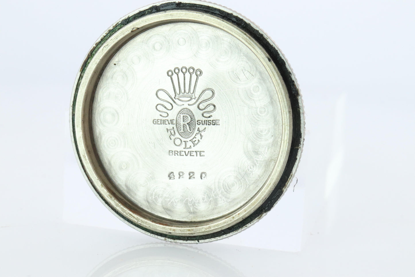 Vintage Rolex Watch. ROLEX Oyster SPEEDKING 4220 SS and 9k Bezel. Engraved