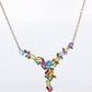 Multi Gem Layered Necklace. Multi-Color Gem Sterling Silver Cocktail Necklace.