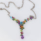 Multi Gem Layered Necklace. Multi-Color Gem Sterling Silver Cocktail Necklace.