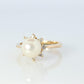 14k Pearl and Diamond Halo ring. 14k White gold Solitaire Halo ring with AKOYA