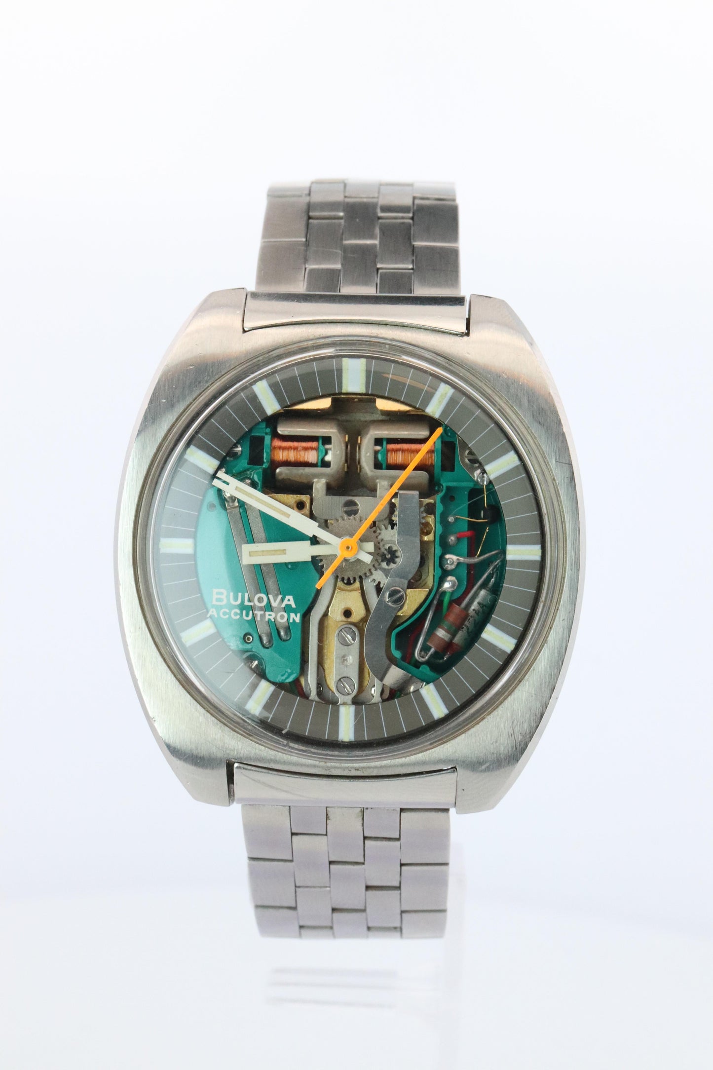 Vintage BULOVA Accutron watch. Spaceview Bulova Accutron Electric Transparent.