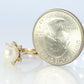 14k Pearl and Diamond Halo ring. 14k White gold Solitaire Halo ring with AKOYA