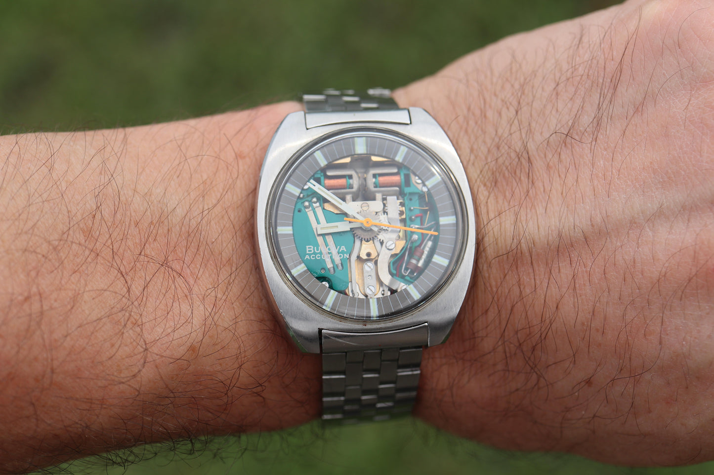 Vintage BULOVA Accutron watch. Spaceview Bulova Accutron Electric Transparent.
