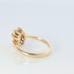 14k Emerald and Diamond Halo yellow gold ring. Emerald and Diamond Cluster ring.