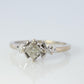 10k Princess DIAMOND cluster illusion solitaire ring. Square Diamond band.