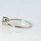 10k Princess DIAMOND cluster illusion solitaire ring. Square Diamond band.