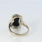 Vintage Geometric Black Onyx 14k Gold ring with diamonds.