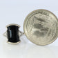 Vintage Geometric Black Onyx 14k Gold ring with diamonds.