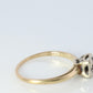 Art Deco Diamond Solitaire Square setting Ring. 14k Gold European Cut diamond