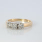 14k Diamond trio ring. 3 stone Diamond .58tctws Ring. Trio Trilogy ring.