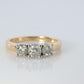 14k Diamond trio ring. 3 stone Diamond .58tctws Ring. Trio Trilogy ring.