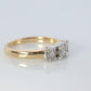 14k Diamond trio ring. 3 stone Diamond .58tctws Ring. Trio Trilogy ring.