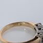 14k Diamond trio ring. 3 stone Diamond .58tctws Ring. Trio Trilogy ring.