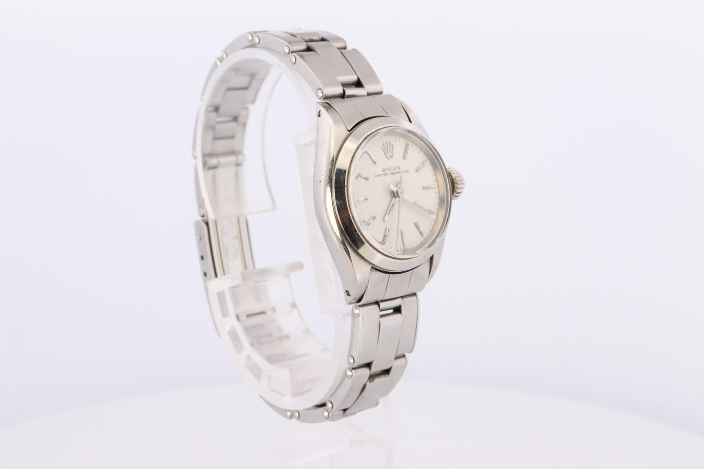 Genuine Rolex 6618 Watch. Ladies ROLEX Oyster Perpetual White Dial Wristwatch.