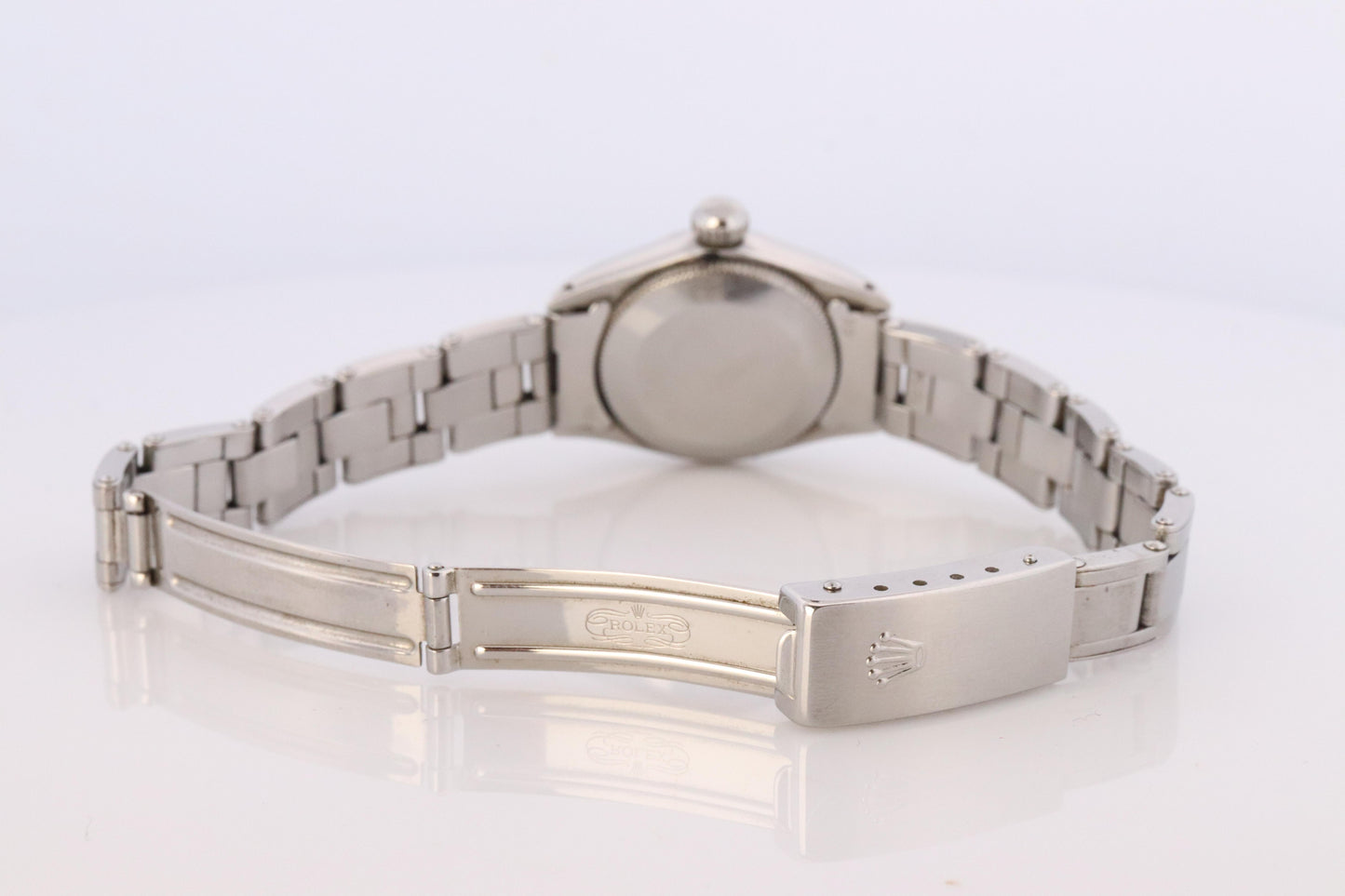 Genuine Rolex 6618 Watch. Ladies ROLEX Oyster Perpetual White Dial Wristwatch.