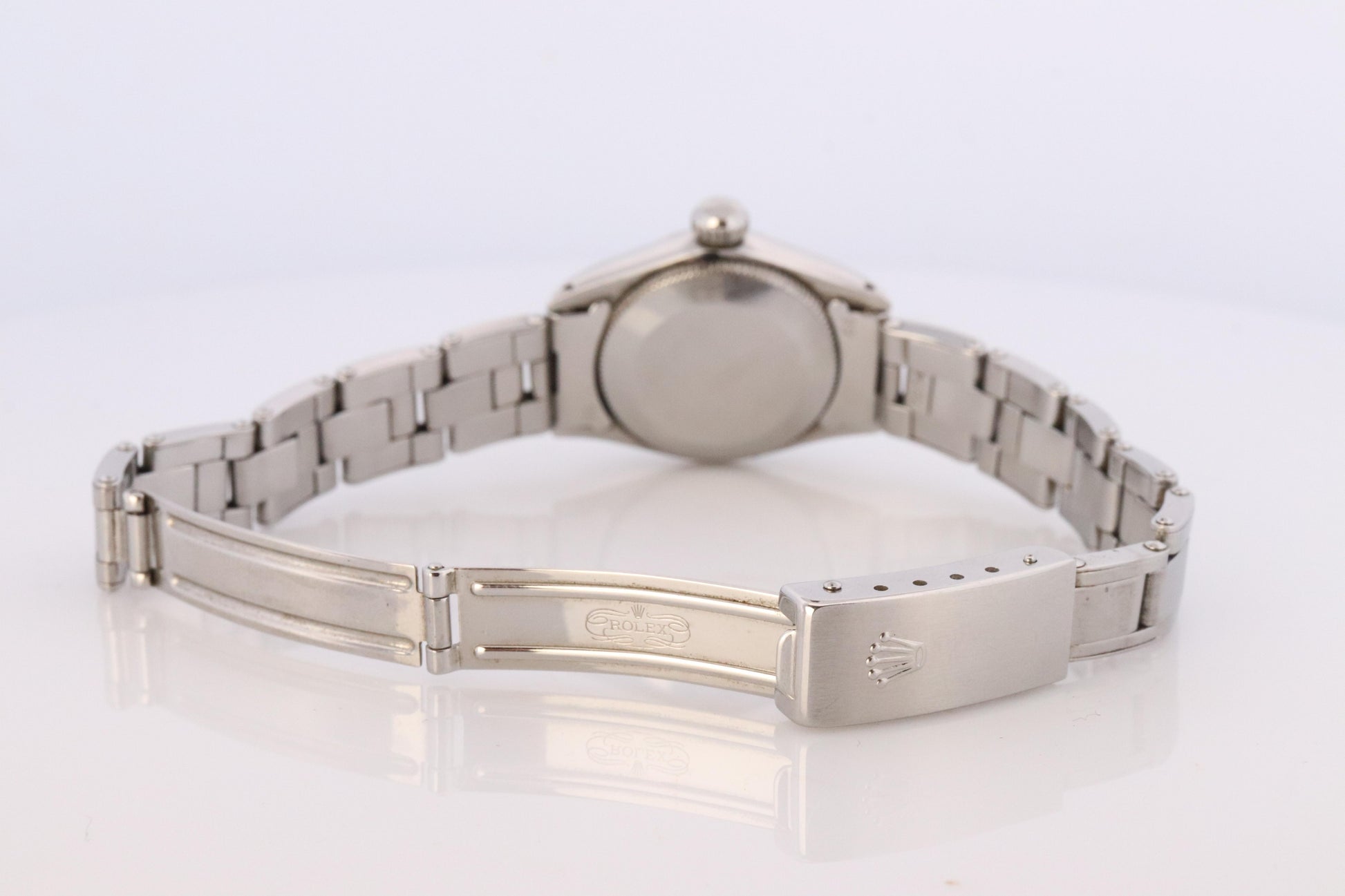 Genuine Rolex 6618 Watch. Ladies ROLEX Oyster Perpetual White Dial Wristwatch.